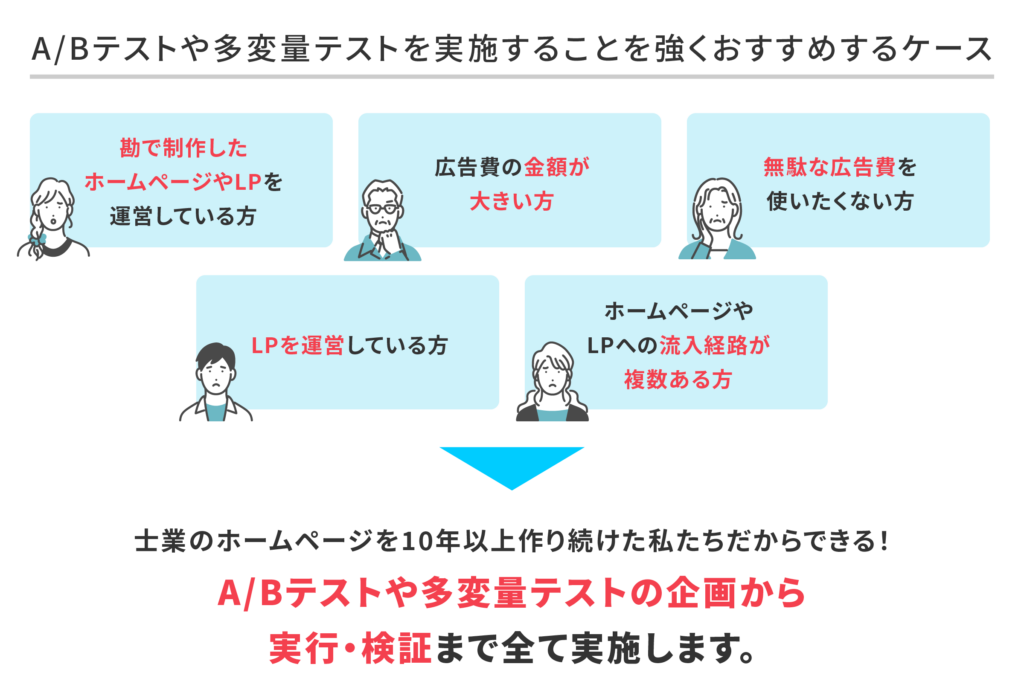 A/Bテストや多変量テストを実施することを強くおすすめするケース